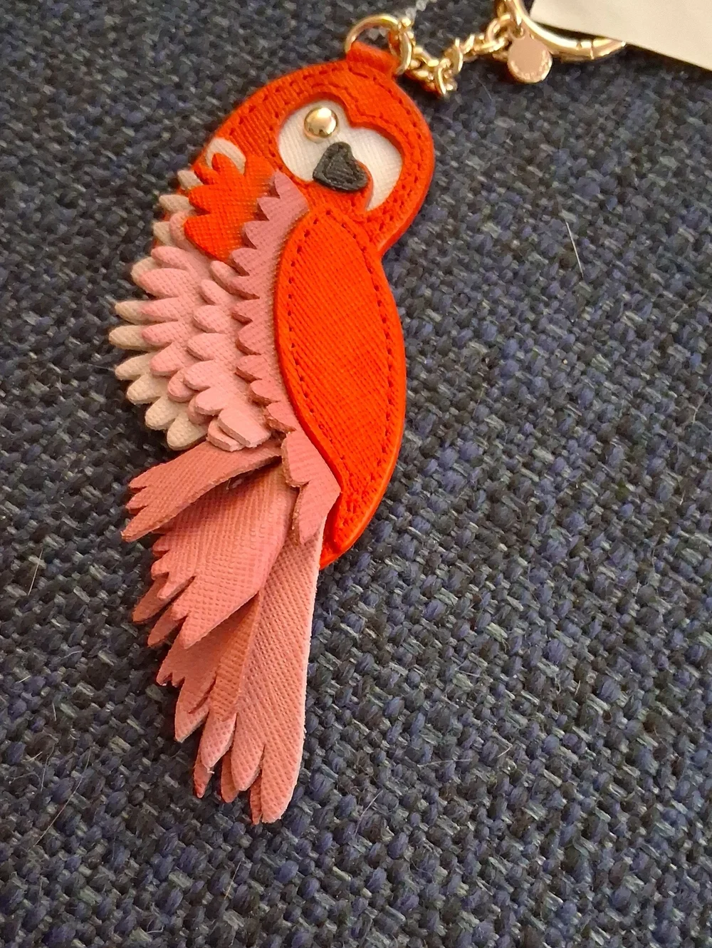 Michael Kors Red And Pink Parrot Key Fob  Bag Charm